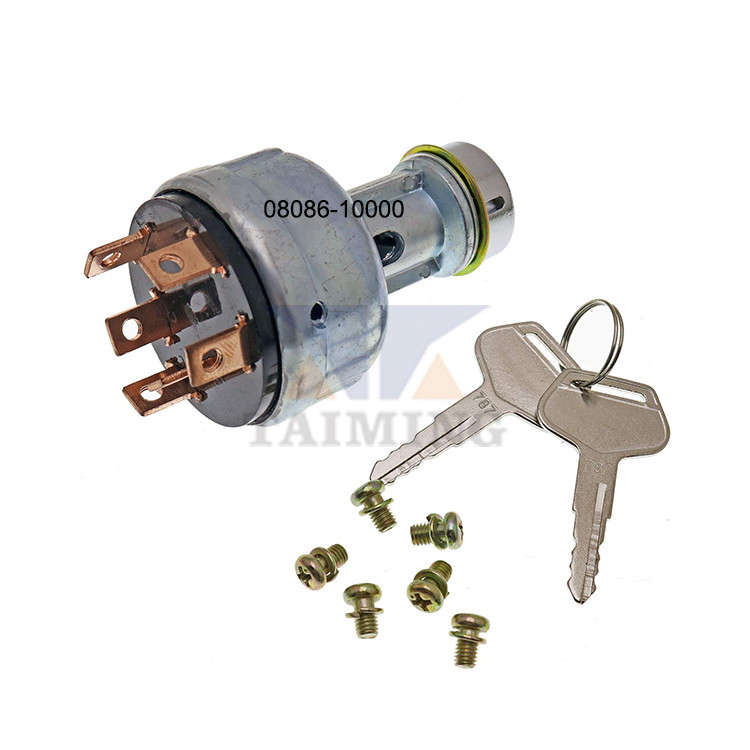 Excavator Genuine Parts Ignition Starting Switch 08086-10000 For PC200-1 PC200-2 PC200-3 PC200-5