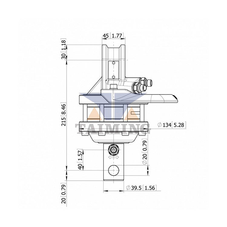 TEM 1 Ton Forest Crane Attachment Excavator Bucket Hydraulic Rotator